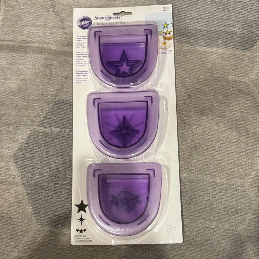 Wilton Sugar Sheets Cutting Insert set ( 3 Different Star Patterns)
